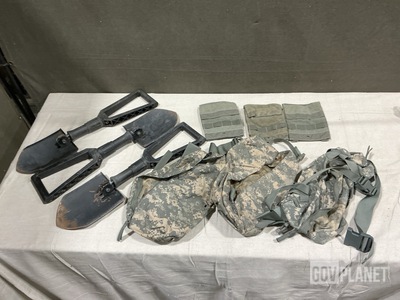 (7) Entrenching Hand Tools, (15) Individual Pouches & Assorted Items