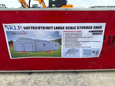 2026 SKLP SK-S5031 50FTx 31FTx 18FT Large Scale Storage Shed Carpas y componentes para carpas (Unused)