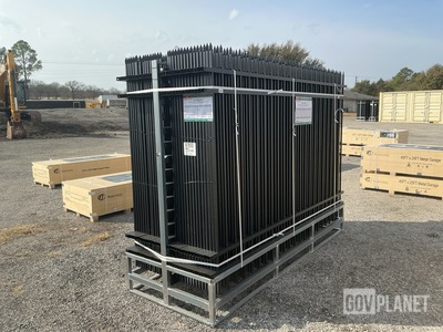 (30) Pieces of Galvanized Steel Garden/Public Space Fence w/(31) Post Connectors