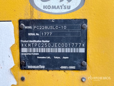 2016 Komatsu PC228USLC-10 Tracked Excavator