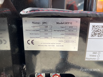 JPC HT12 Mini Excavator (Unused)