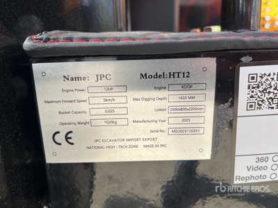 JPC HT12 Mini Excavator (Unused)