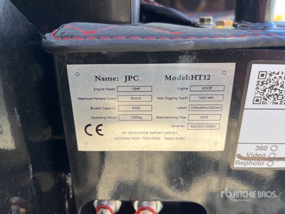 JPC HT12 Mini Excavator (Unused)