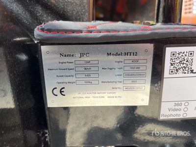 JPC HT12 Mini Excavator (Unused)