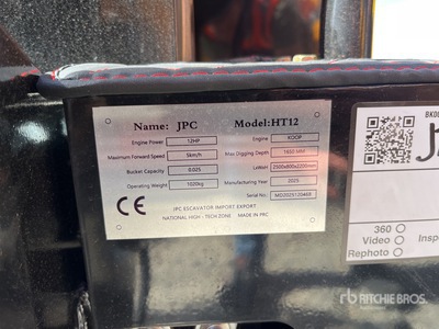 JPC HT12 Mini Excavator (Unused)