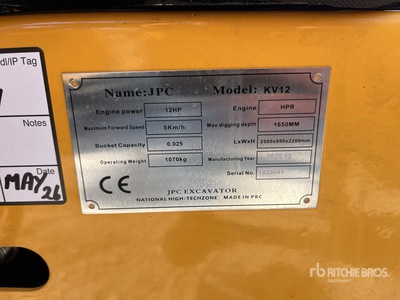 KV12 Mini Excavator (Unused)