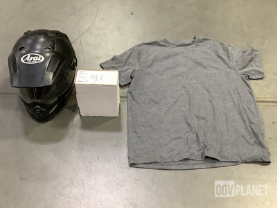 (4) Helmets, (8) Microphones, (5) Men's T-Shirts & Assorted Items