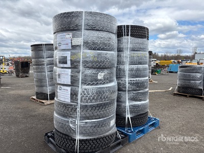 Quantity of (16) 11R22.5 Retreaded Tires