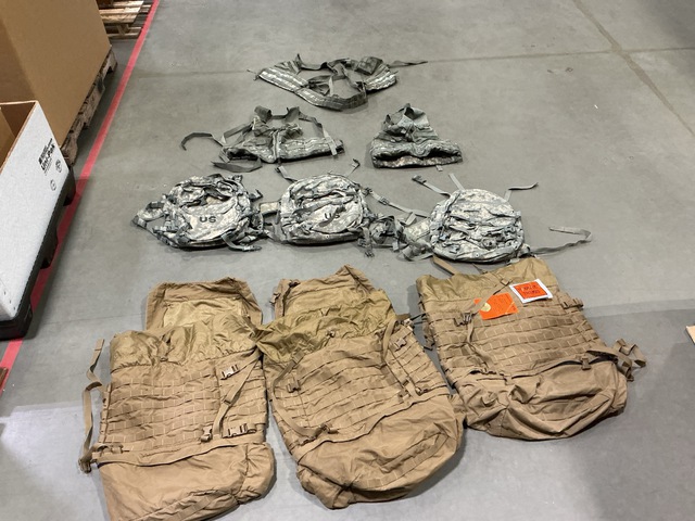 (14) Field Pack Frame Assemblies, (10) Assault Packs & Assorted Items