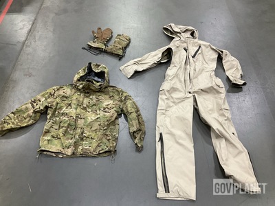 (5) Pairs of Cold Weather Mittens, (7) Wet Weather Jackets & Assorted Items