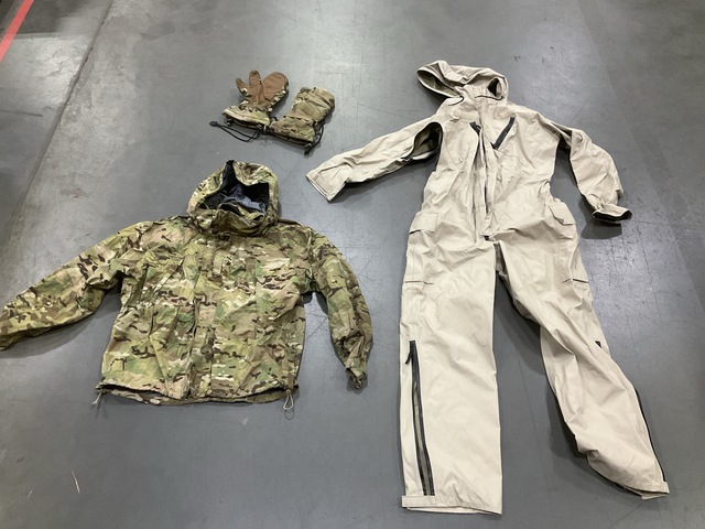 (5) Pairs of Cold Weather Mittens, (7) Wet Weather Jackets & Assorted Items