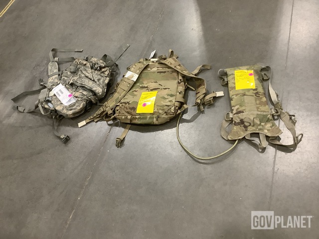 (69) Hydration System Carriers, (18) Field Packs & Assorted Items