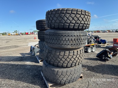 Quantity of (4) 445/65R22.5 w/ Aluminum Rims Tires