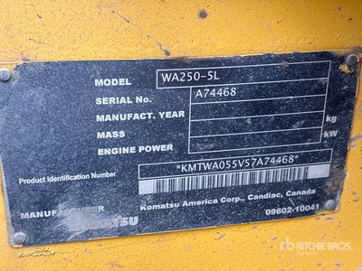 2007 Komatsu WA250-5L Wheel Loader