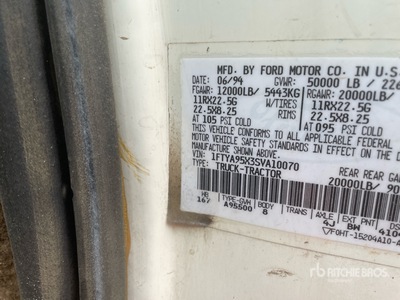 1994 Ford S/A Day Cab Truck Tractor