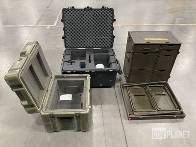 (1) Field Desk & (8) Assorted Storage Cases