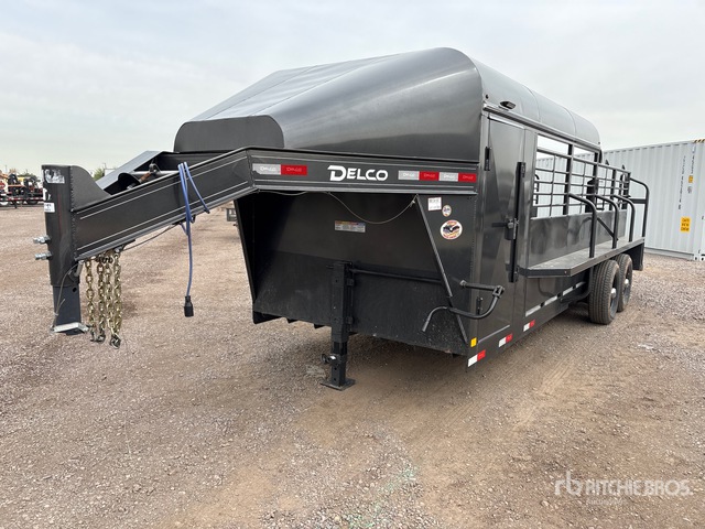 2024 Delco 20 ft T/A Gooseneck Livestock Trailer