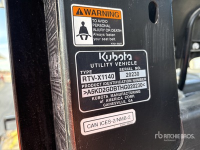 2016 Kubota RTV1140CPX-H Pojazd użytkowy