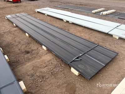 Quantity of (30) 16'ft x 3'ft Black Metal Roof Panels معدات بناء متنوعة