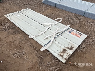 Quantity of (30) 8'ft x 3'ft White Metal Roof Panels معدات بناء متنوعة (Unused)