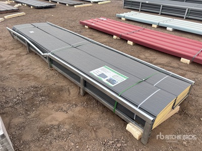 Quantity of (20) 15" in x 12 ft Grey Polyurethane Insulated Metal Wall Panels