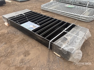 Quantity of (10) 7.9ft x 3.3ft Black Galvanized Steel Fencing Bauzaun