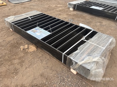 Quantity of (10) 7.9ft x 3.3ft Black Galvanized Steel Fencing Bauzaun