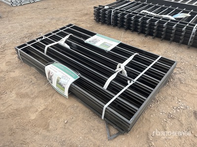 Quantity of (10) 5.9'ft x 3.3'ft Black Galvanized Steel Fencing Bauzaun