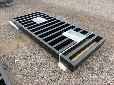 Quantity of (5) 7.9 ft x 3.3ft Black Galvanized Steel Fencing Bauzaun