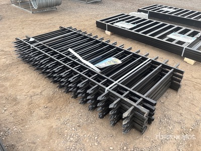 Quantity of (10) 7.7'ft x3.8'ft Black Galvanized Steel Fencing Bauzaun