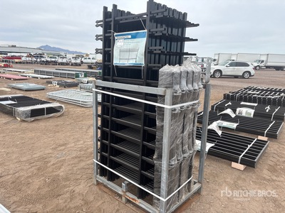 Quantity of (20) 6ft x 3 ft Black Galvanized Steel Fencing Bauzaun