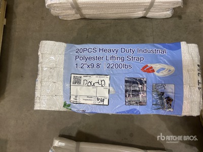 Quantity of (20) 1.2"in x 9.8'ft Heavy Duty Industrial Polyester Lifting Strap