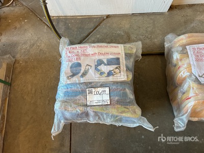 Quantity of (10) 2.4''in.x 33'ft Blue Heavy Duty Ratchet Straps