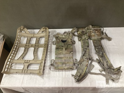 (9) Hydration System Carriers, (5) Frame Shoulder Straps & Assorted Items