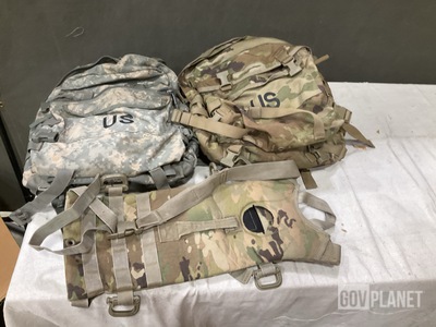 (4) Field Packs, (20) Hydration System Carriers & Assorted Items