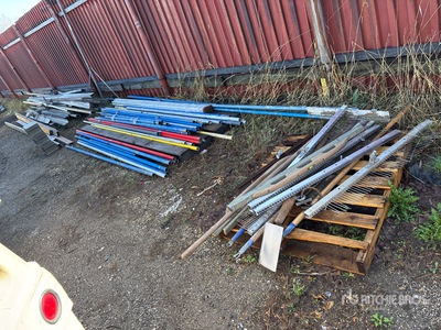 Quantity of (3) Pallets of Concrete Floats, Straight edges, and Handles