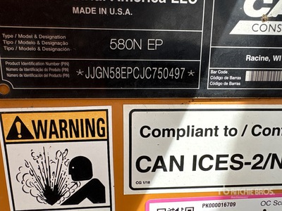 2018 Case 580N 4x2 Retroexcavadora