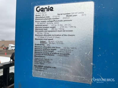 2016 Genie GR-20 Vertical Mast Lift