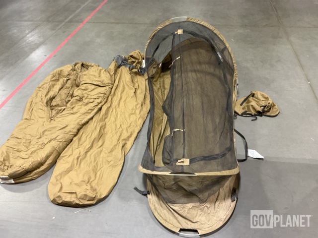 (8) Bivy Covers, (13) Sleeping Bags, (2) Pop-Up Bednets & Assorted Items