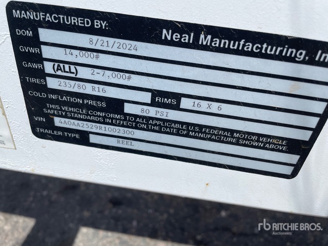 2024 Neal T/A (2) Reel Trailer