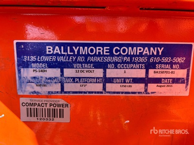 2015 Ballymore PS-140H Vertical Mast Lift