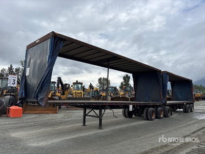 1992 Rotec TEBT3228W 32 ft Tri/A Super B-Train Lead Curtain Side Trailer
