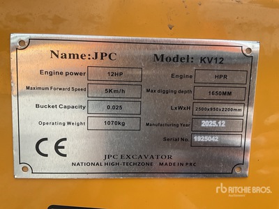 KV12 Mini Excavator (Unused)