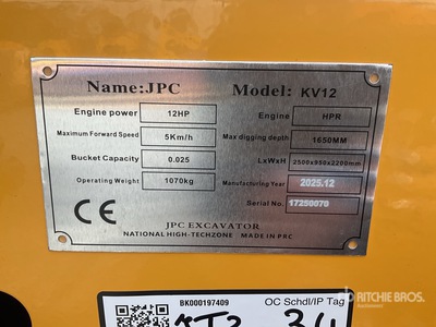 KV12 Mini Excavator (Unused)