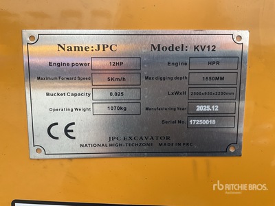 KV12 Mini Excavator (Unused)