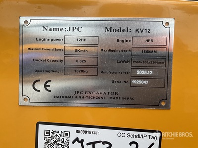 KV12 Mini Excavator (Unused)