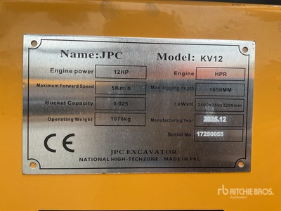 KV12 Mini Excavator (Unused)