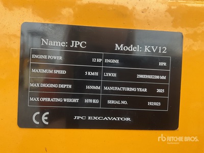 KV12 Mini Excavator (Unused)