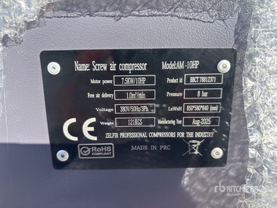 2025 Zelfir VSD-10HP Air Compressor (Unused)