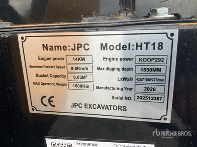 JPC HT18 Mini Excavator (Unused)